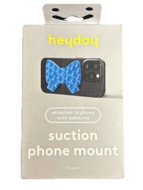 Heyday Blue Bow Suction Phone Mount Silicone Grip Holder Universal New